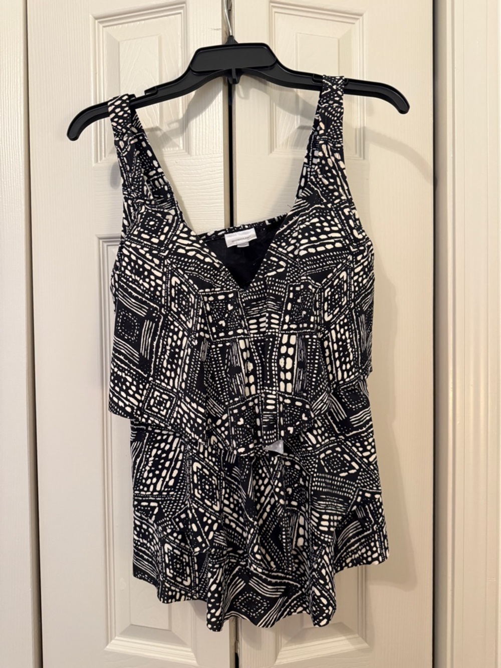 Avenue Black & White Printed Tankini - top only, no bottoms